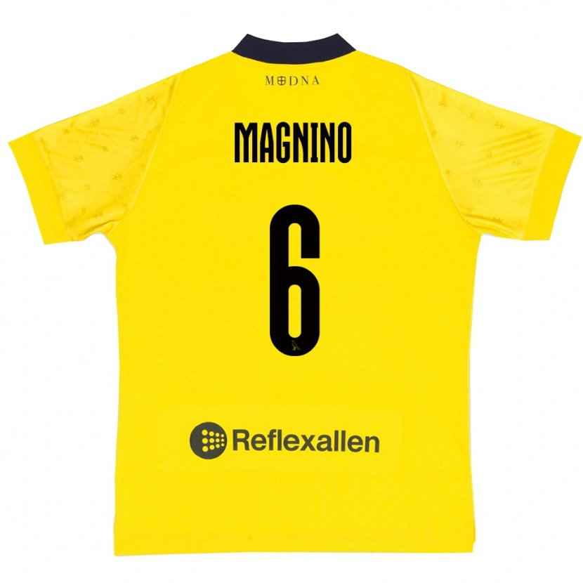 Danxen Kid Luca Magnino #6 Yellow Navy Home Jersey 2025/26 T-Shirt