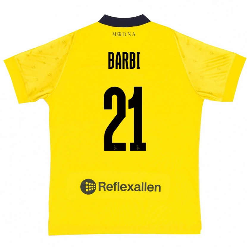 Danxen Kid Edoardo Barbi #21 Yellow Navy Home Jersey 2025/26 T-Shirt