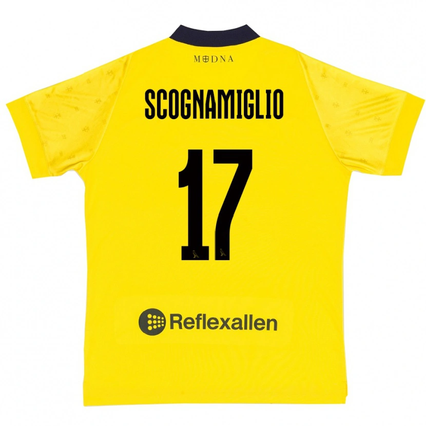 Danxen Kid Giuseppe Scognamiglio #17 Yellow Navy Home Jersey 2025/26 T-Shirt