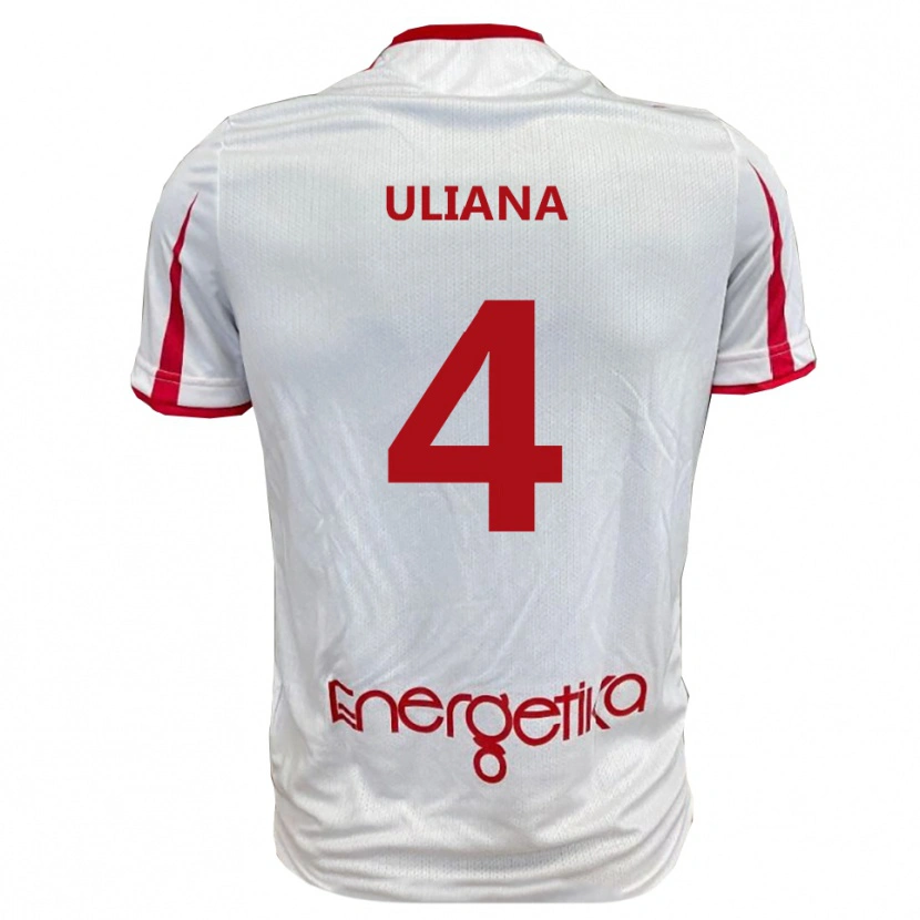 Danxen Kid Gabriele Uliana #4 White Red Home Jersey 2025/26 T-Shirt