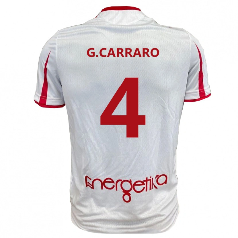 Danxen Kid Giulio Carraro #4 White Red Home Jersey 2025/26 T-Shirt