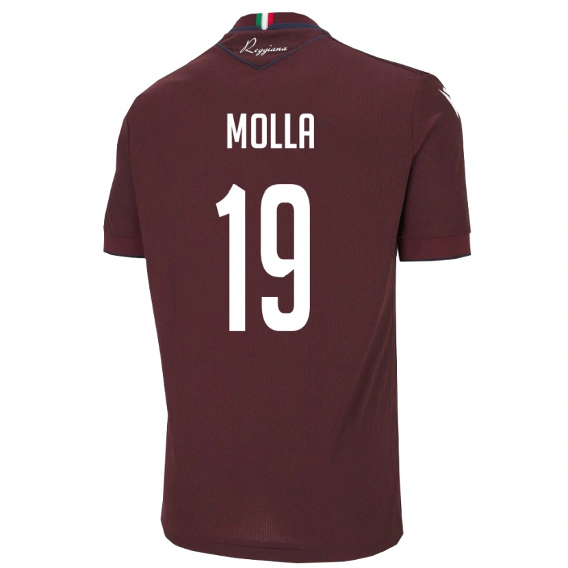 Danxen Kid Cristian Molla #19 Burgundy White Home Jersey 2025/26 T-Shirt
