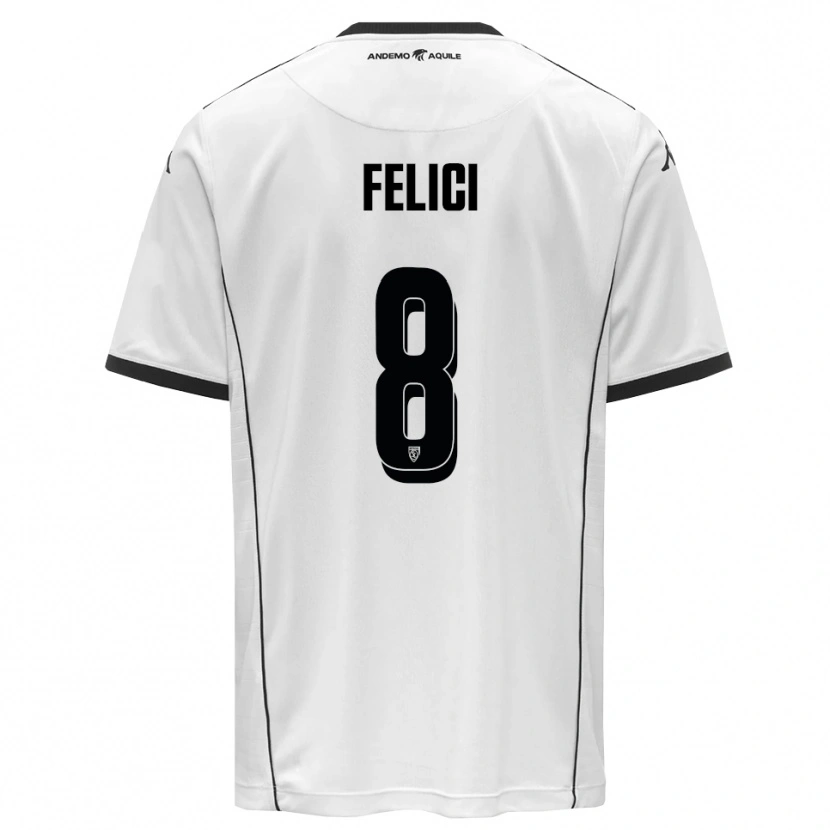 Danxen Kid Giuseppe Felici #8 White Black Home Jersey 2025/26 T-Shirt