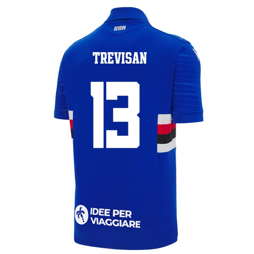 Danxen Kid Davide Trevisan #13 Blue White Home Jersey 2025/26 T-Shirt