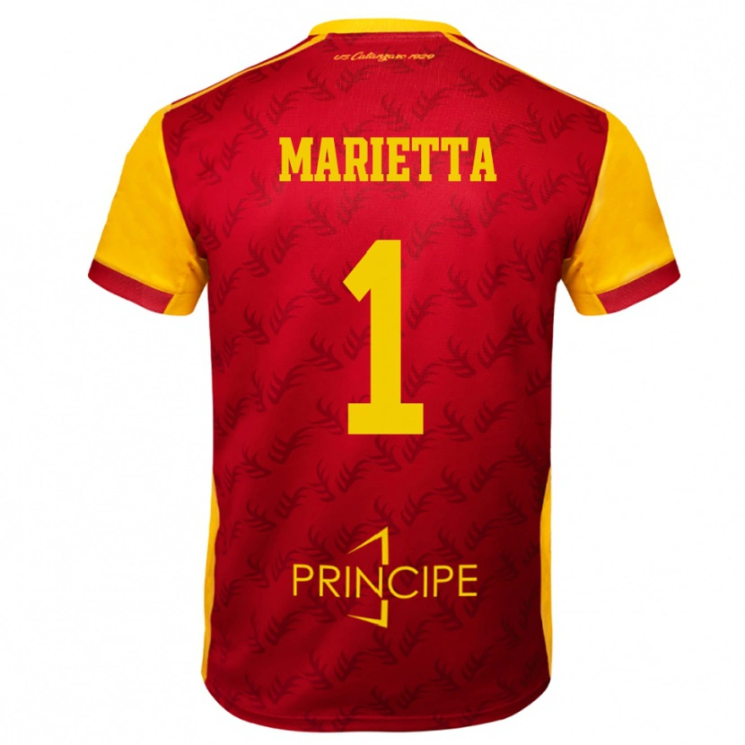 Danxen Kid Christian Marietta #1 Yellow Red Home Jersey 2025/26 T-Shirt