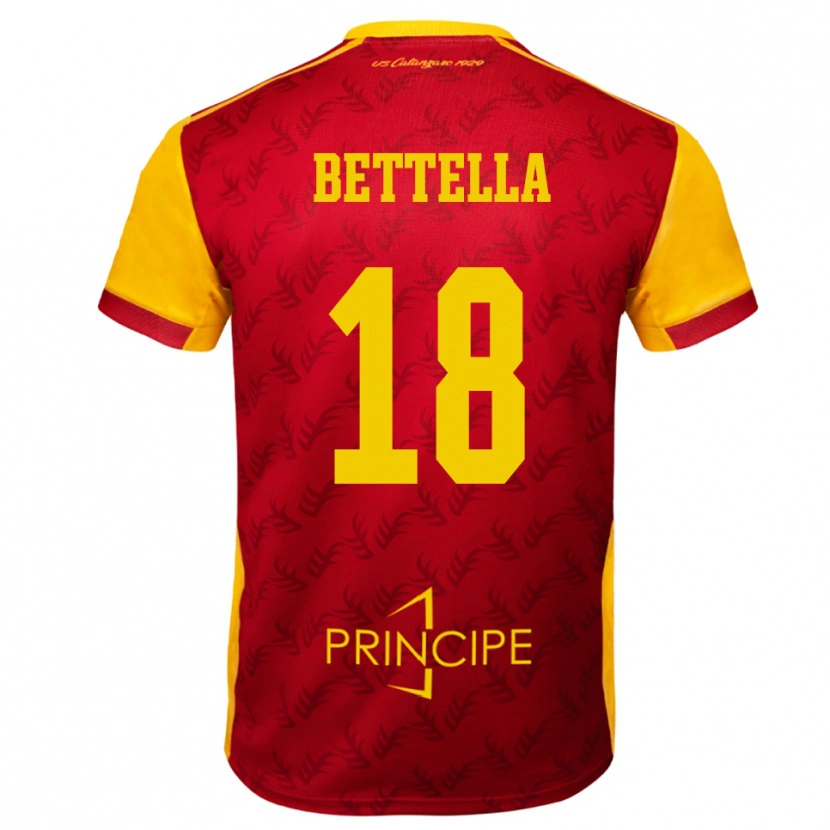 Danxen Kid Davide Bettella #18 Yellow Red Home Jersey 2025/26 T-Shirt