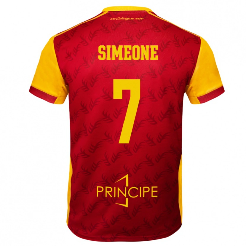 Danxen Kid Mattia Simeone #7 Yellow Red Home Jersey 2025/26 T-Shirt