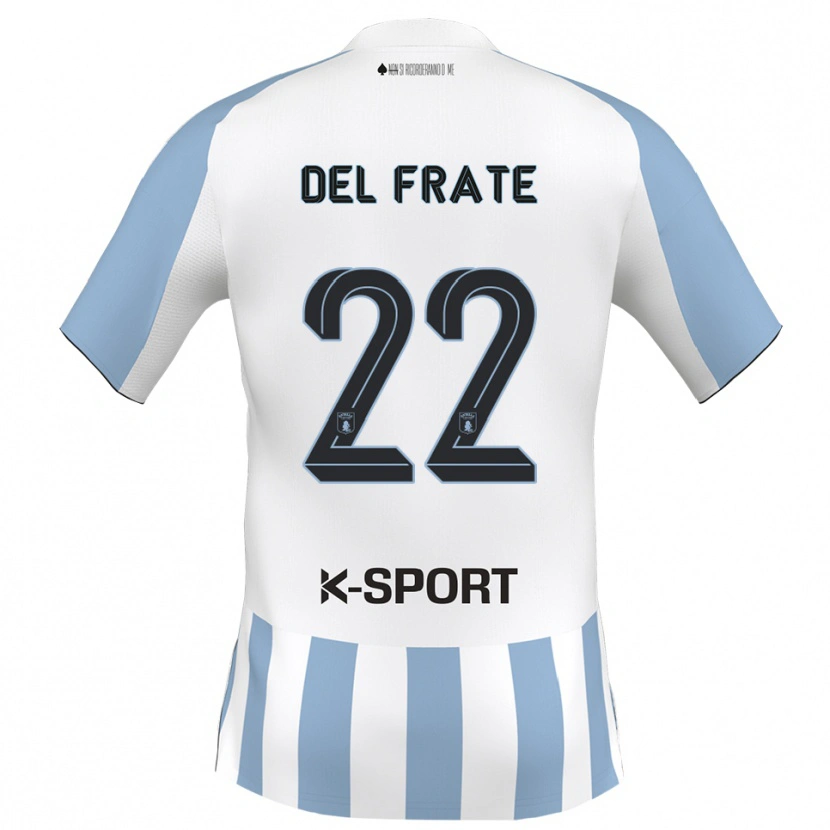 Danxen Kid Federico Del Frate #22 White Sky Blue Home Jersey 2025/26 T-Shirt
