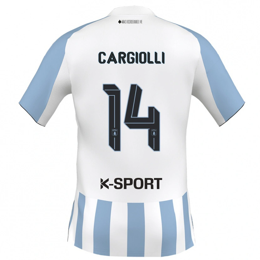 Danxen Kid Tommaso Cargiolli #14 White Sky Blue Home Jersey 2025/26 T-Shirt