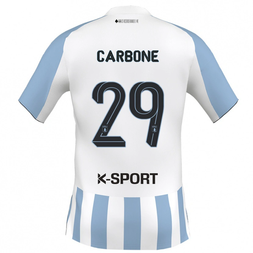 Danxen Kid Matteo Carbone #29 White Sky Blue Home Jersey 2025/26 T-Shirt