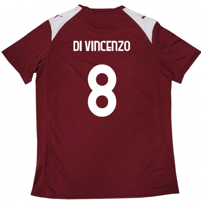 Danxen Kid Edoardo Di Vincenzo #8 Burgundy White Home Jersey 2025/26 T-Shirt