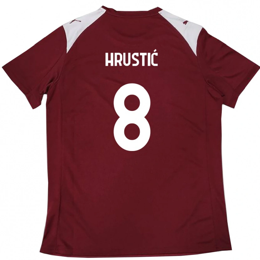 Danxen Kid Ajdin Hrustic #8 Burgundy White Home Jersey 2025/26 T-Shirt
