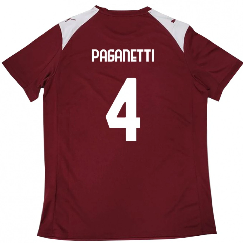Danxen Kid Giacomo Paganetti #4 Burgundy White Home Jersey 2025/26 T-Shirt