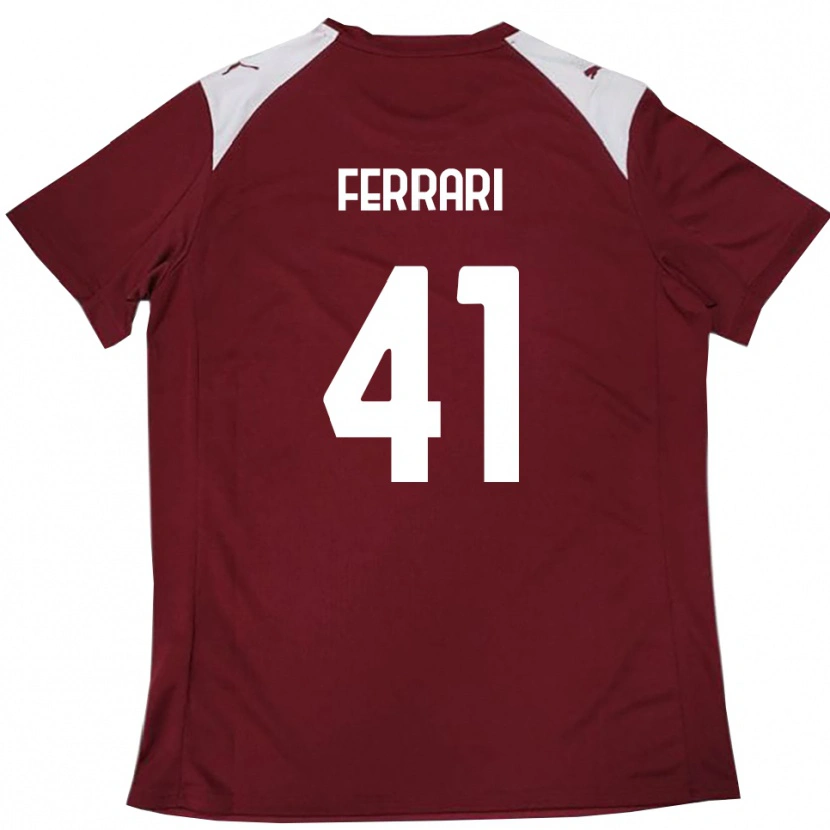 Danxen Kid Tommaso Ferrari #41 Burgundy White Home Jersey 2025/26 T-Shirt