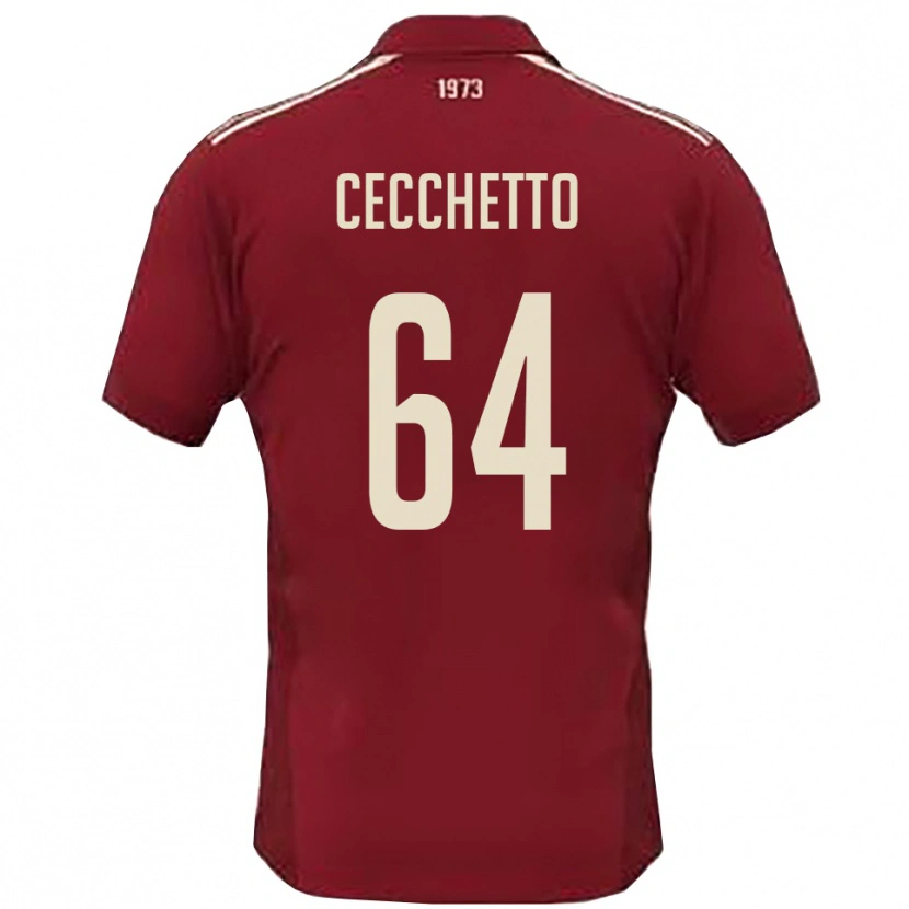 Danxen Kid Andrea Cecchetto #64 Burgundy White Home Jersey 2025/26 T-Shirt