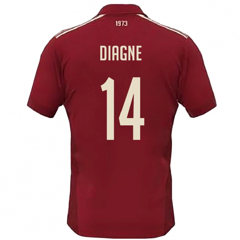 Danxen Kid Baye Diagne #14 Burgundy White Home Jersey 2025/26 T-Shirt