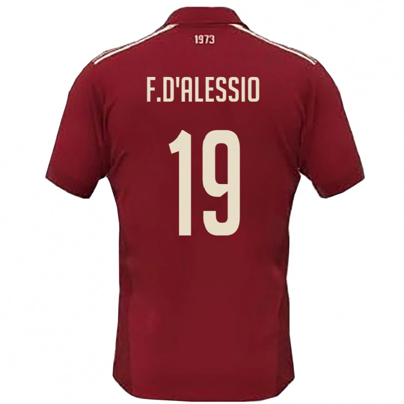 Danxen Kid Francesco D'alessio #19 Burgundy White Home Jersey 2025/26 T-Shirt