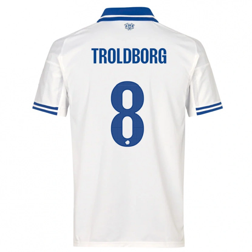 Danxen Kid Frederikke Troldborg #8 White Blue Home Jersey 2025/26 T-Shirt