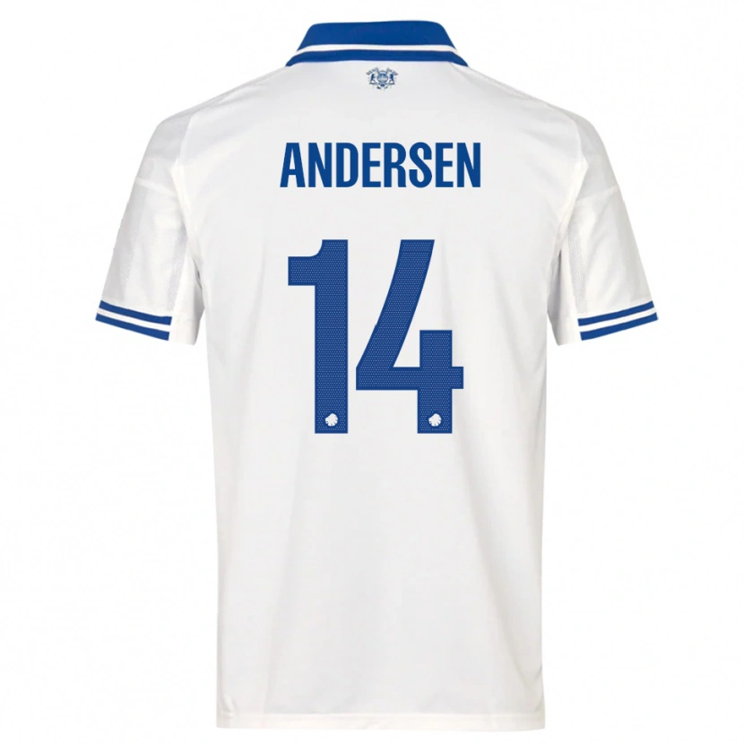 Danxen Kid Svava Andersen #14 White Blue Home Jersey 2025/26 T-Shirt
