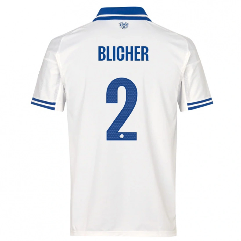 Danxen Kid Nicolai Blicher #2 White Blue Home Jersey 2025/26 T-Shirt