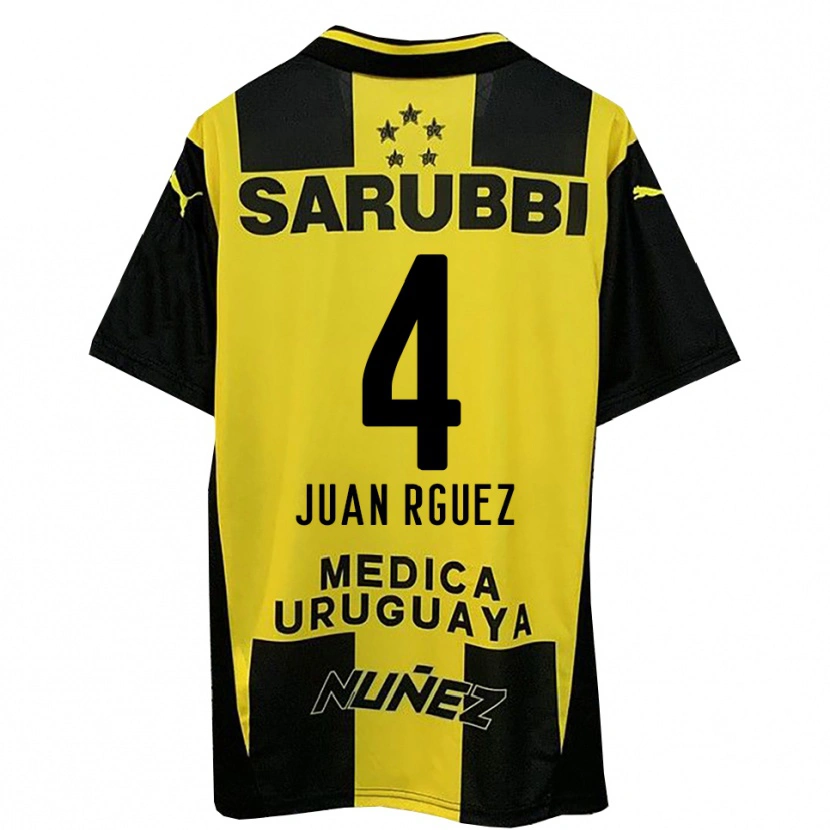 Danxen Kid Juan Rodríguez #4 Yellow Black Home Jersey 2025/26 T-Shirt