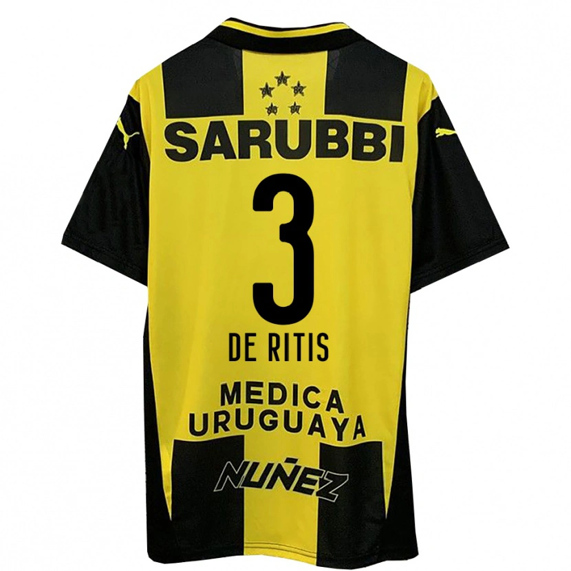 Danxen Kid Mathías De Ritis #3 Yellow Black Home Jersey 2025/26 T-Shirt