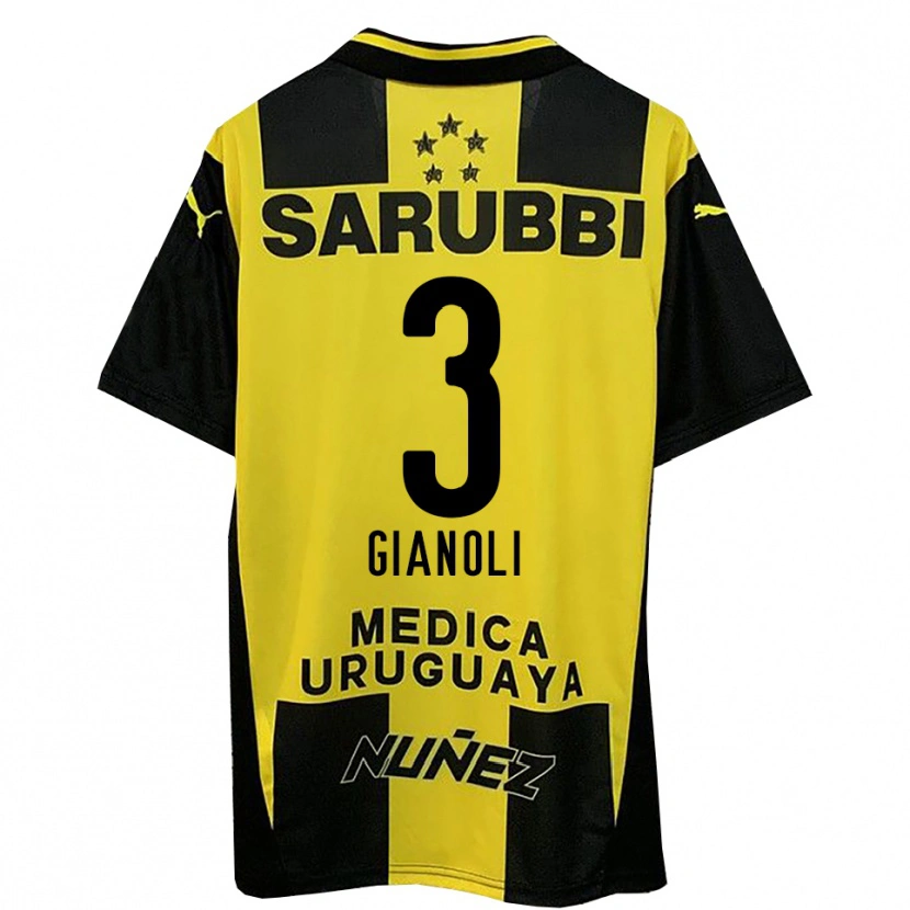 Danxen Kid Martín Gianoli #3 Yellow Black Home Jersey 2025/26 T-Shirt