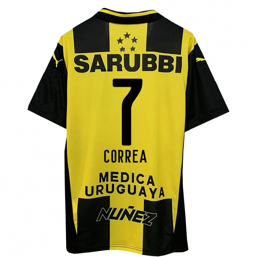 Danxen Kid Franco Correa #7 Yellow Black Home Jersey 2025/26 T-Shirt