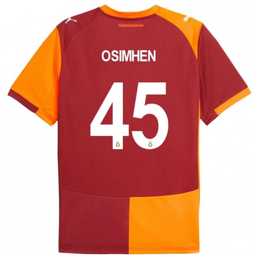 Danxen Kid Victor Osimhen #45 Red Orange Home Jersey 2025/26 T-Shirt