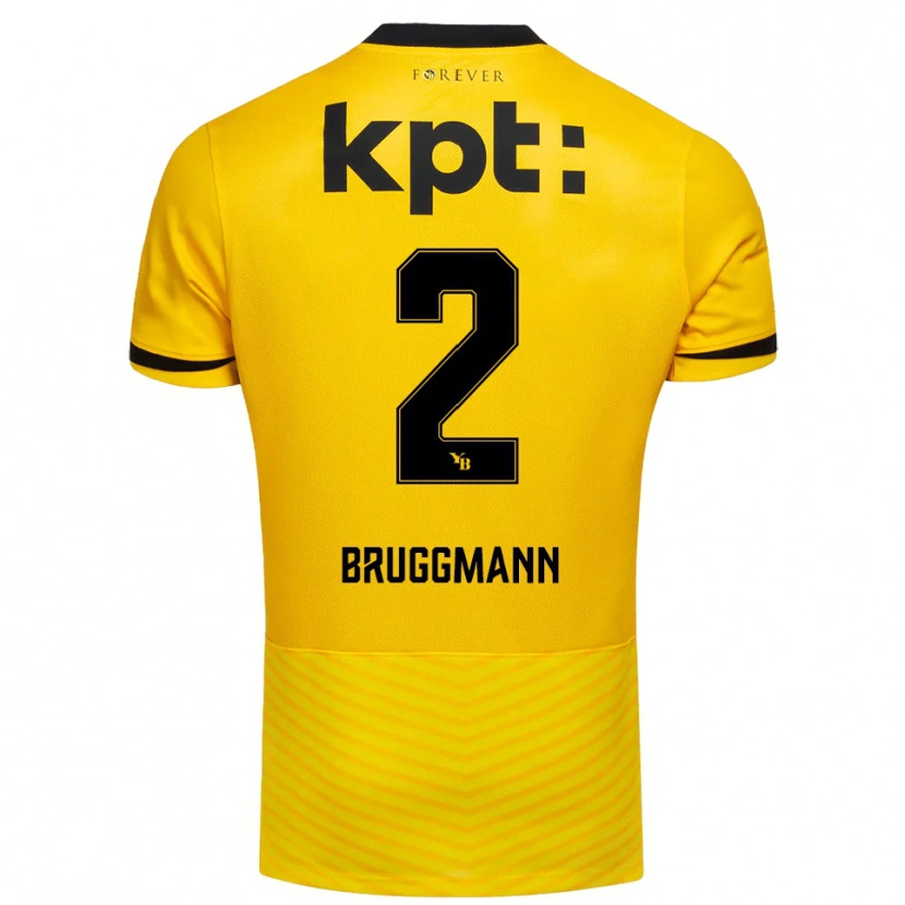 Danxen Kid Lino Bruggmann #2 Yellow Black Home Jersey 2025/26 T-Shirt