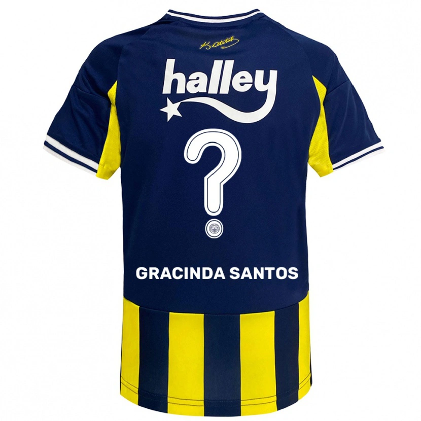 Danxen Kid Elena Gracinda Santos #0 Yellow Navy White Home Jersey 2025/26 T-Shirt