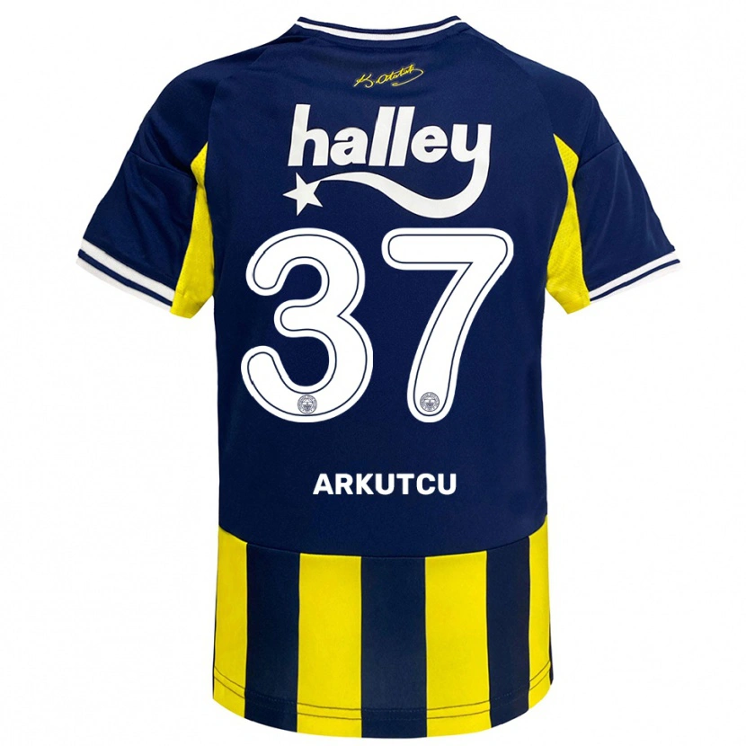 Danxen Kid Emirhan Arkutcu #37 Yellow Navy White Home Jersey 2025/26 T-Shirt