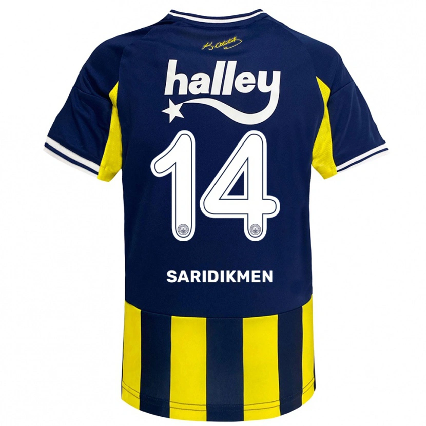 Danxen Kid Çağan Sarıdikmen #14 Yellow Navy White Home Jersey 2025/26 T-Shirt