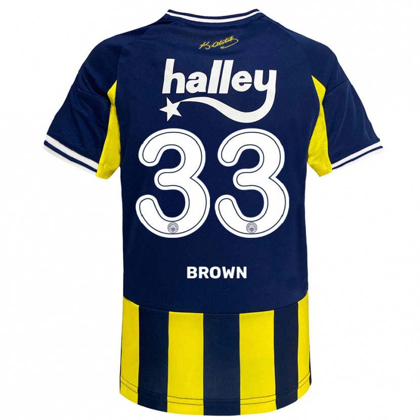 Danxen Kid Archie Brown #33 Yellow Navy White Home Jersey 2025/26 T-Shirt