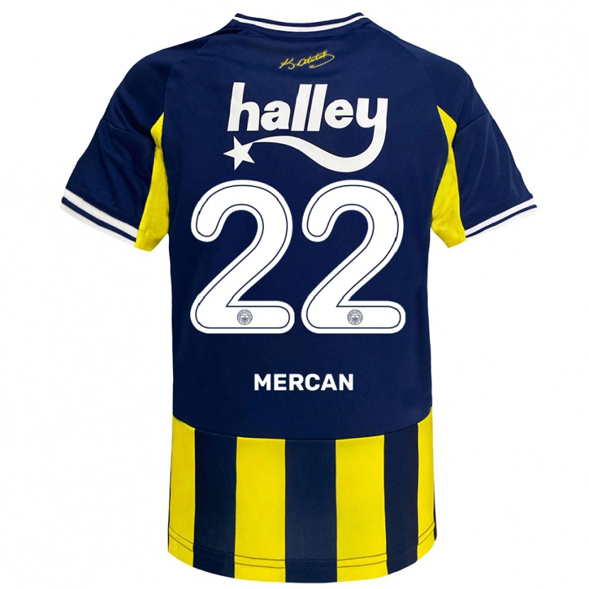 Danxen Kid Levent Mercan #22 Yellow Navy White Home Jersey 2025/26 T-Shirt