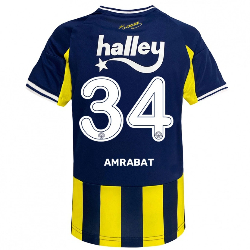 Danxen Kid Sofyan Amrabat #34 Yellow Navy White Home Jersey 2025/26 T-Shirt