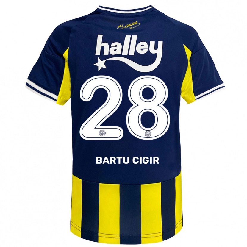 Danxen Kid Can Bartu Çığır #28 Yellow Navy White Home Jersey 2025/26 T-Shirt