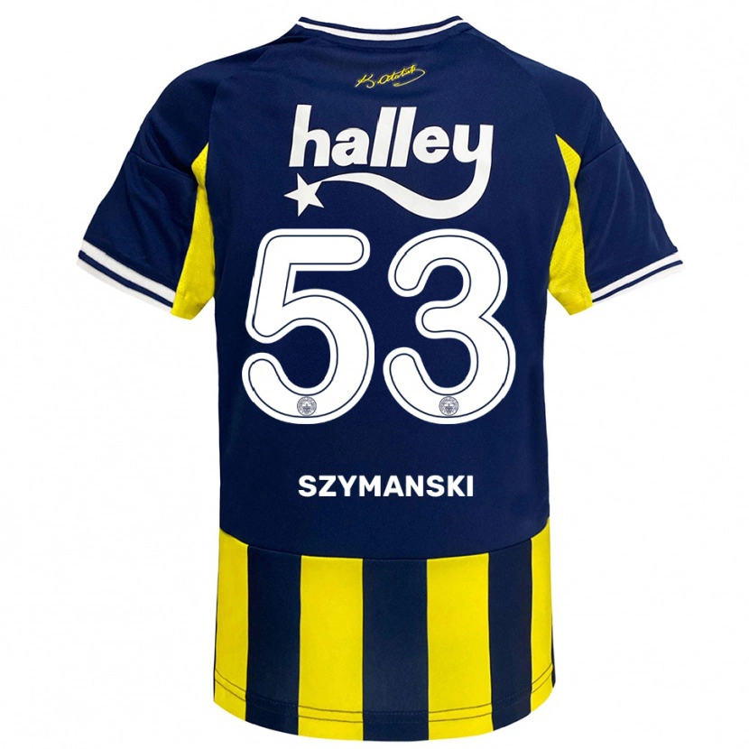 Danxen Kid Sebastian Szymański #53 Yellow Navy White Home Jersey 2025/26 T-Shirt