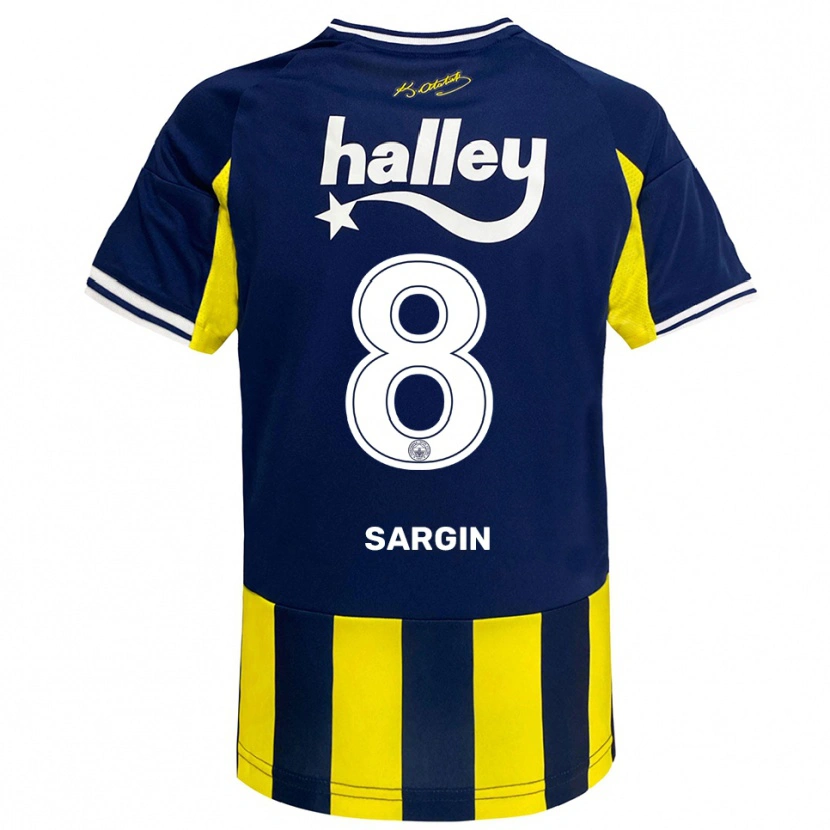 Danxen Kid Samet Sargın #8 Yellow Navy White Home Jersey 2025/26 T-Shirt