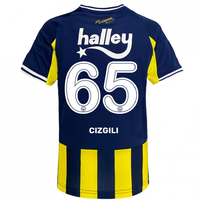 Danxen Kid Muharrem Cizgili #65 Yellow Navy White Home Jersey 2025/26 T-Shirt