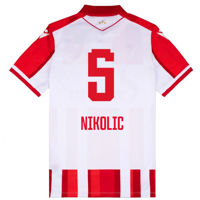 Danxen Kid Lazar Nikolic #5 Red White Home Jersey 2025/26 T-Shirt