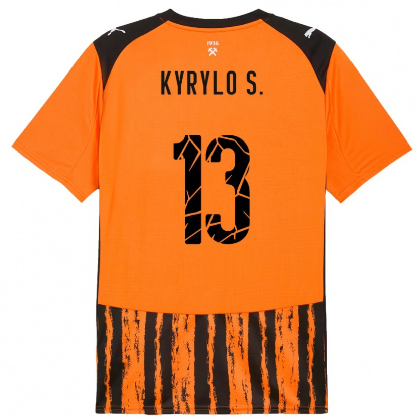 Danxen Kid Kyrylo Savchenko #13 Orange Black Home Jersey 2025/26 T-Shirt