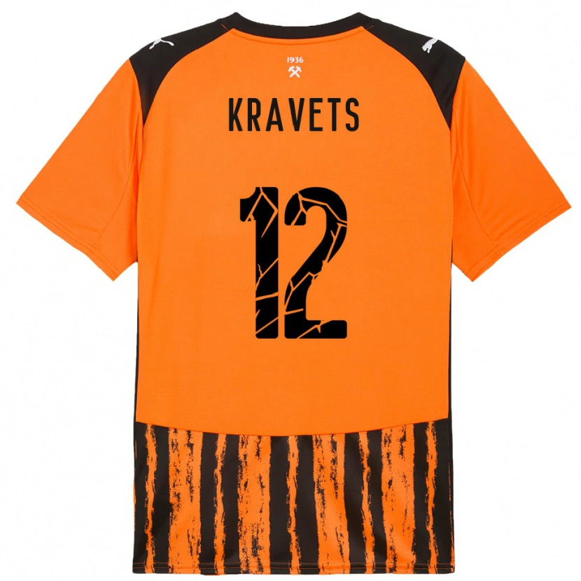 Danxen Kid Vladyslav Kravets #12 Orange Black Home Jersey 2025/26 T-Shirt