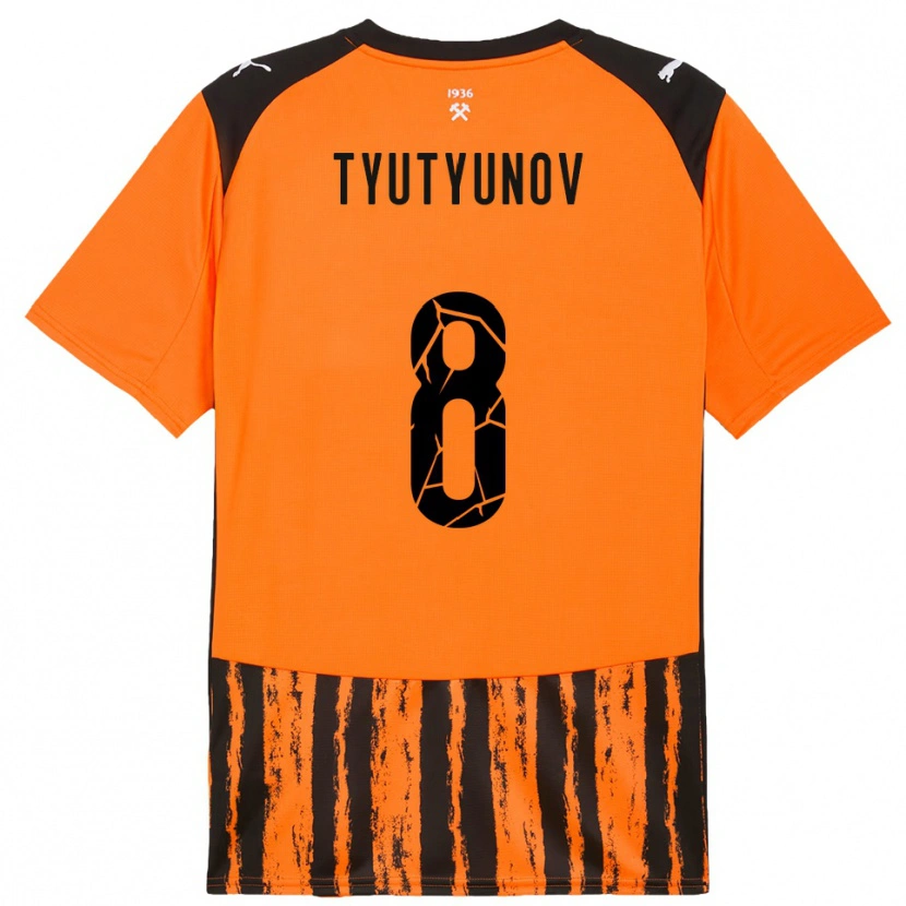 Danxen Kid Vladyslav Tyutyunov #8 Orange Black Home Jersey 2025/26 T-Shirt
