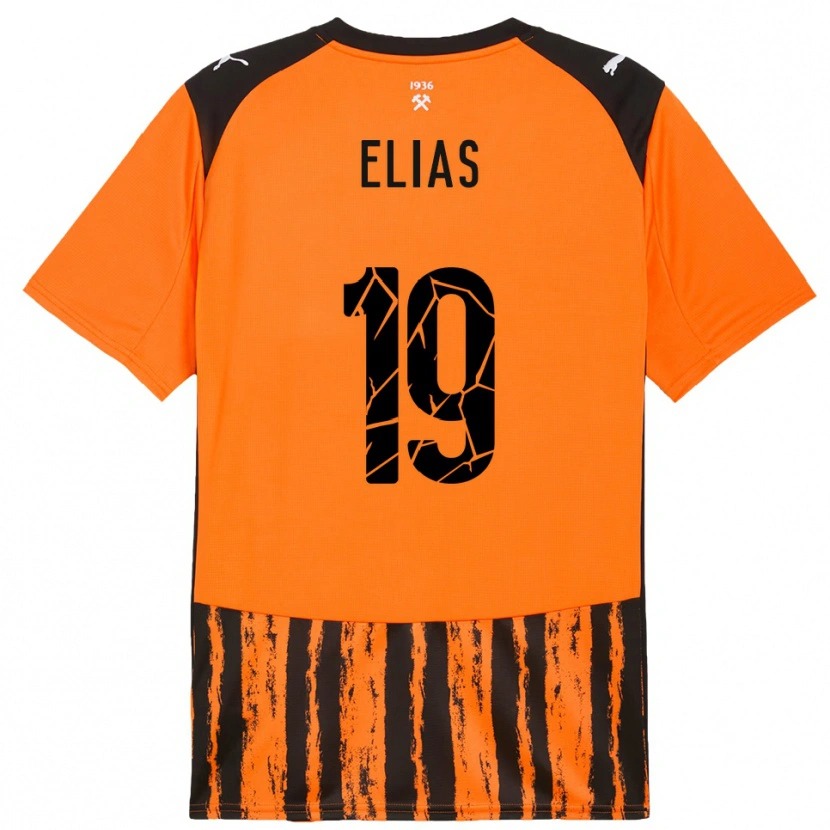 Danxen Kid Kauã Elias #19 Orange Black Home Jersey 2025/26 T-Shirt