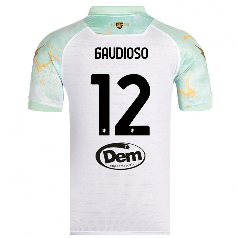 Danxen Kid Gianmaria Gaudioso #12 White Black Away Jersey 2025/26 T-Shirt