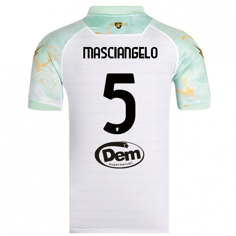 Danxen Kid Edoardo Masciangelo #5 White Black Away Jersey 2025/26 T-Shirt
