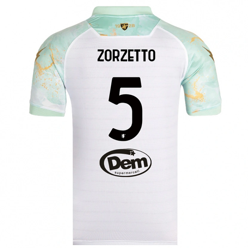 Danxen Kid Bruno Zorzetto #5 White Black Away Jersey 2025/26 T-Shirt