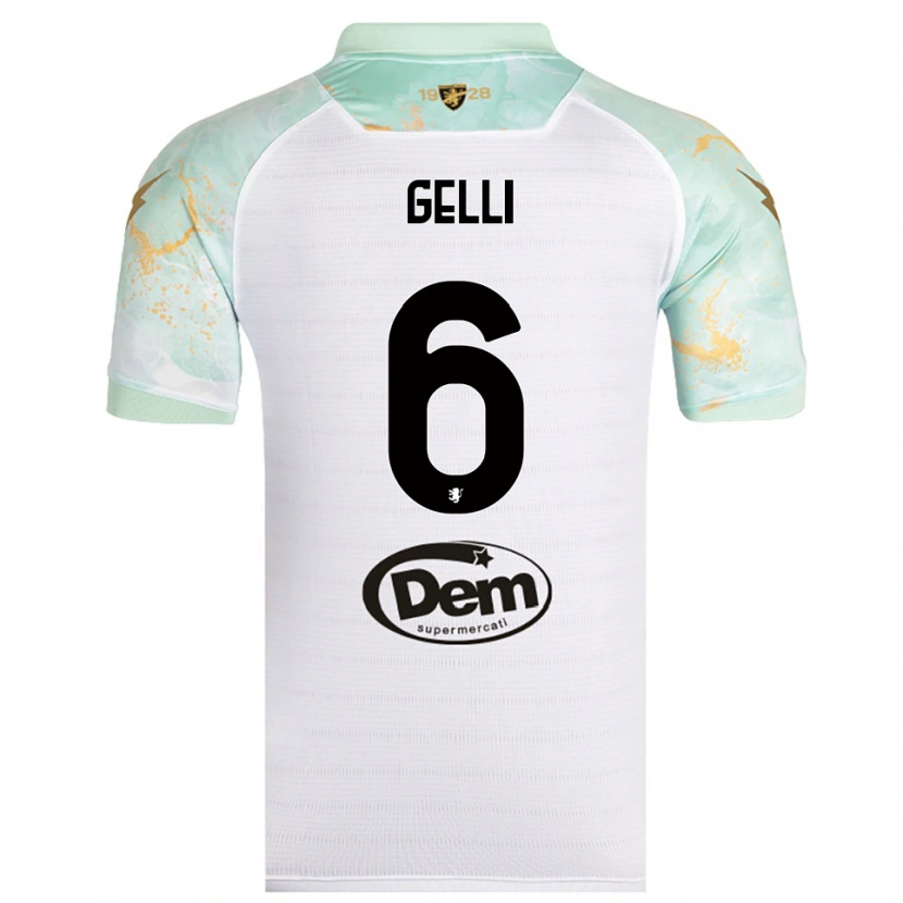 Danxen Kid Jacopo Gelli #6 White Black Away Jersey 2025/26 T-Shirt