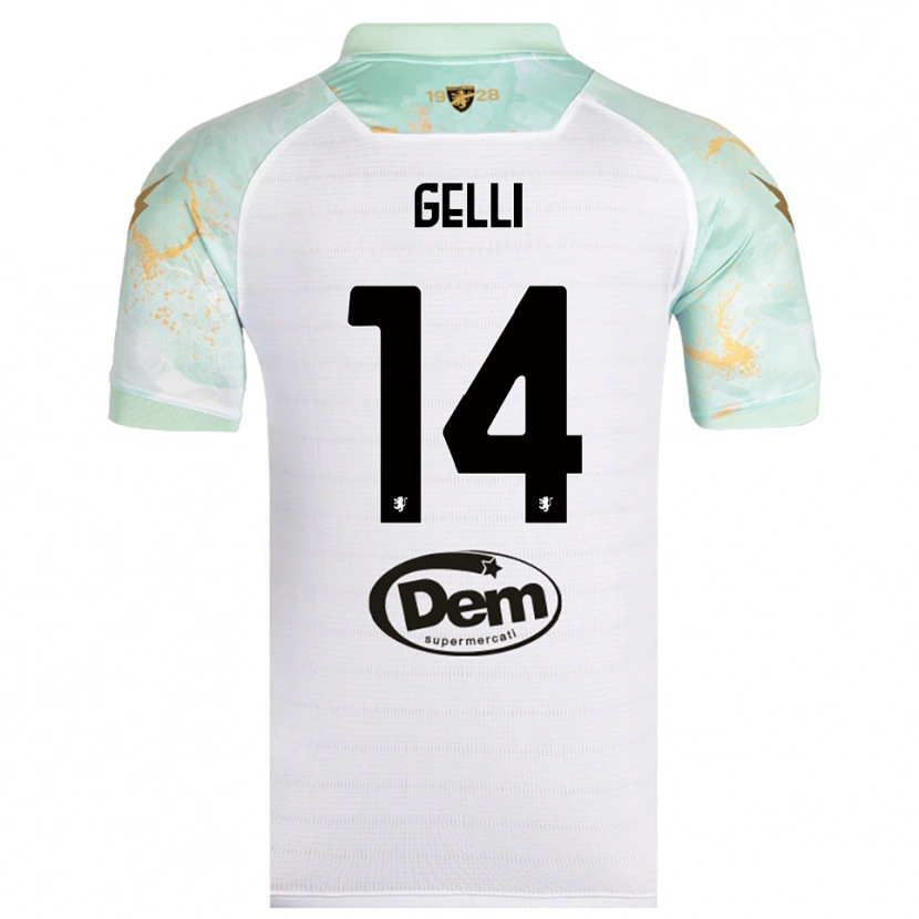Danxen Kid Francesco Gelli #14 White Black Away Jersey 2025/26 T-Shirt